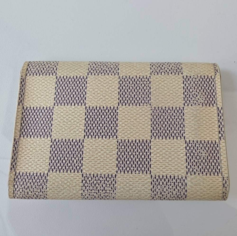 Louis Vuitton Damier Azur 6‎ Key Card Holder Monogram Gray Beige Cream - Picture 3 of 16